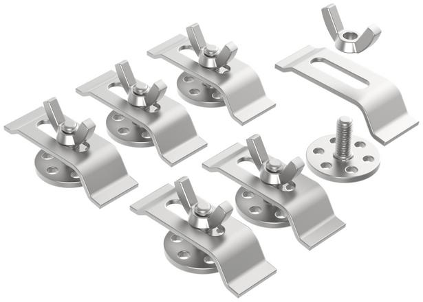 Halteelemente-Set mit Klebeflansch 6 Stück
