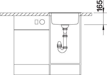 BLANCO RONDOSOL, Stainless steel brushed finish, w/o drain remote control, w/o bowl layout, 450 mm min. cabinet size