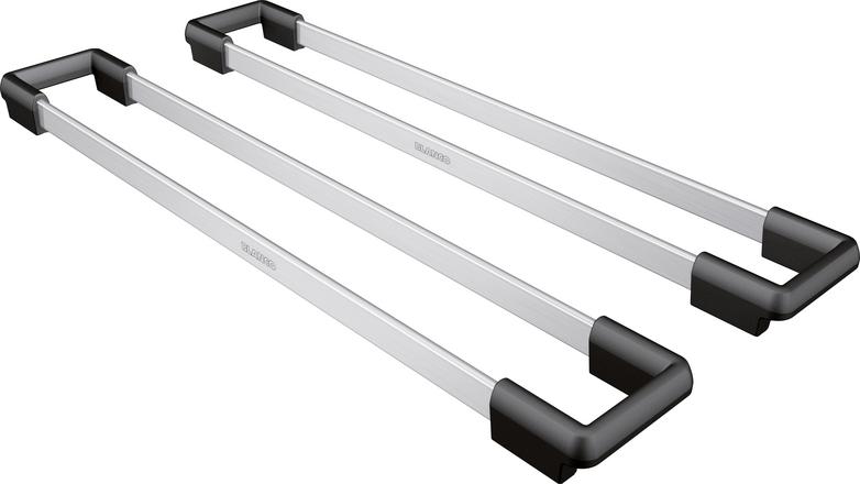 Twee ETAGON rails, roestvrij staal/kunststof