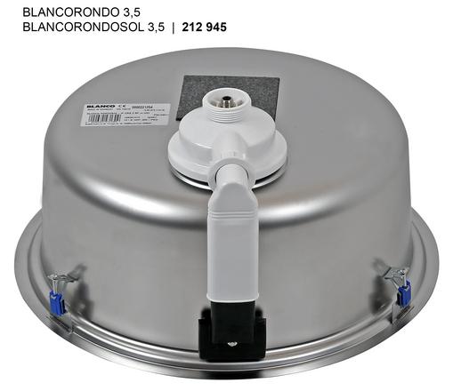 BLANCO RONDOSOL, Stainless steel brushed finish, w/o drain remote control, w/o bowl layout, 450 mm min. cabinet size