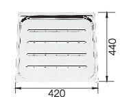 Drainer plate SUPRA-M stainless steel 420 x 440 mm hole, Stainless steel