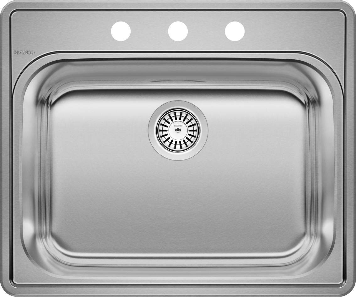 ESSENTIAL 1 (3 holes) Stainless steel brushed finish BLANCO