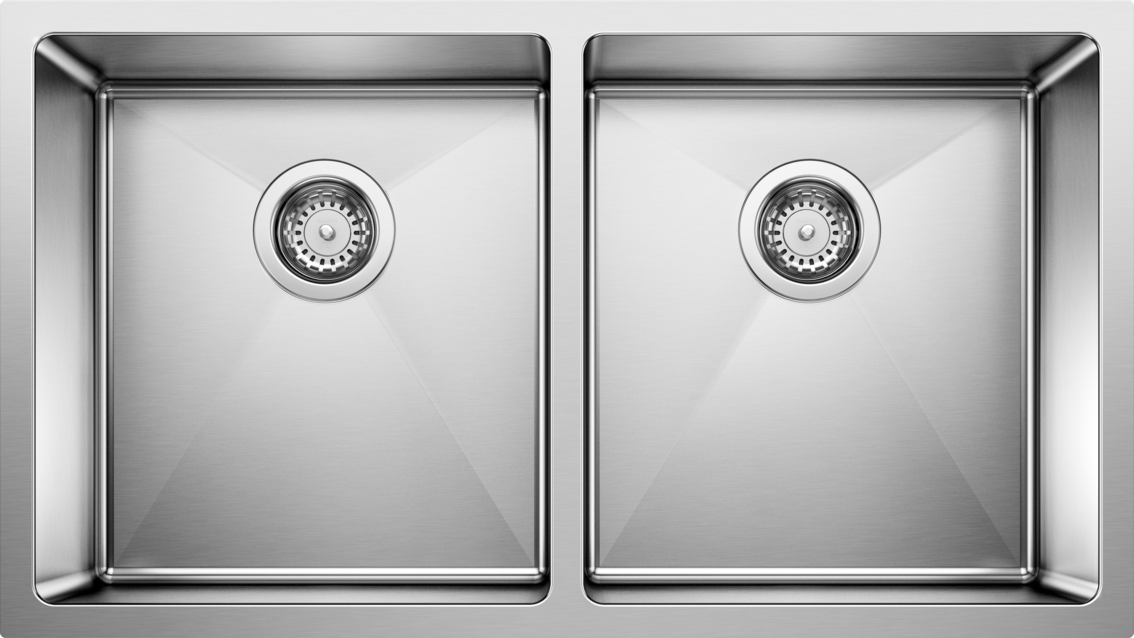 QUATRUS R15 Equal Double | Stainless steel satin polish | BLANCO