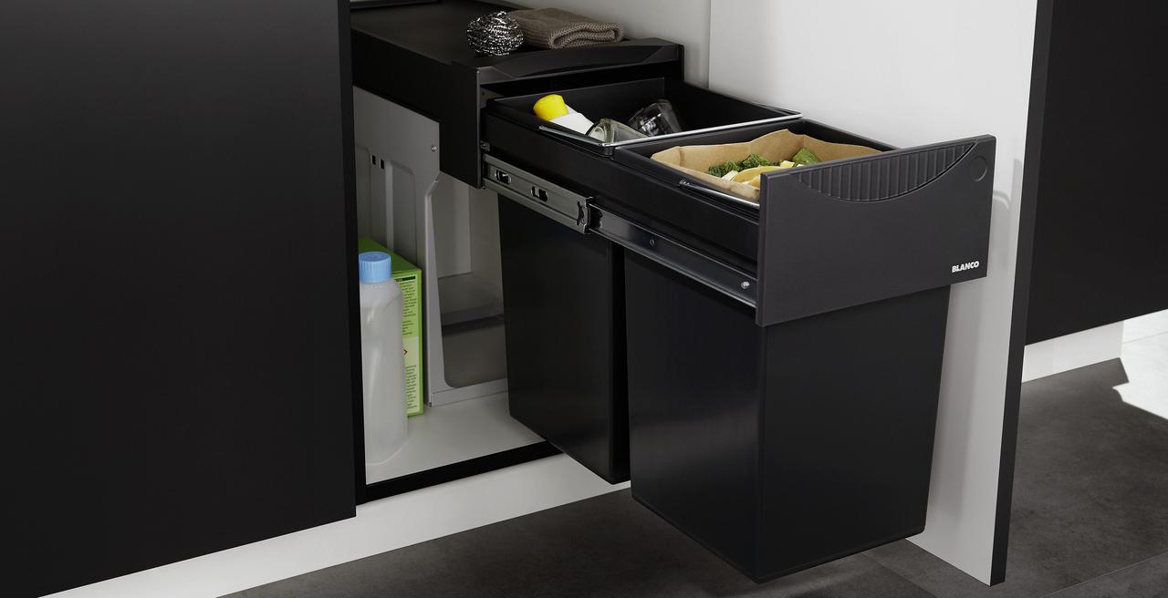 BOTTON_II_wastesystem - ideal waste system for base cabinets with hinged doors