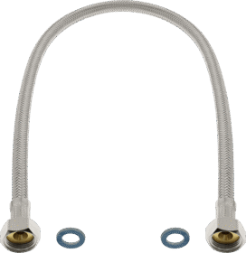 Flexible hose metal 2 x ⅜'' nut and 2 x washer
