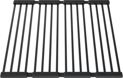 BLANCO faltbares Gitter, Produktfamilie Grids, Artikelnummer 244473, schwarz mattes faltbares Spülbeckengitter mit parallelen Streben.