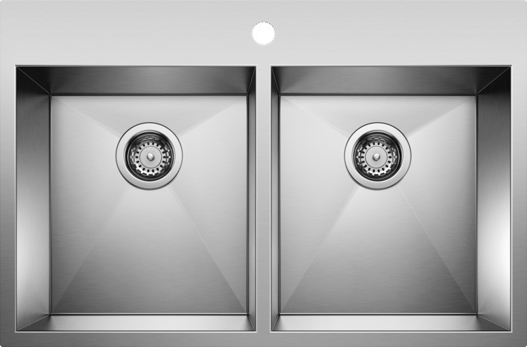 Quatrus Drop In 2 0 1 Hole Satin Brushed Finish Null Blanco