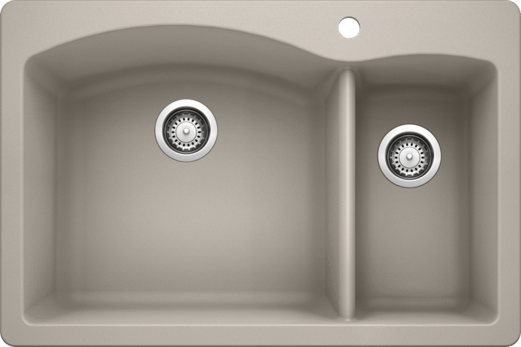 Diamond 1 Dual Mount Silgranit Concrete Gray Blanco