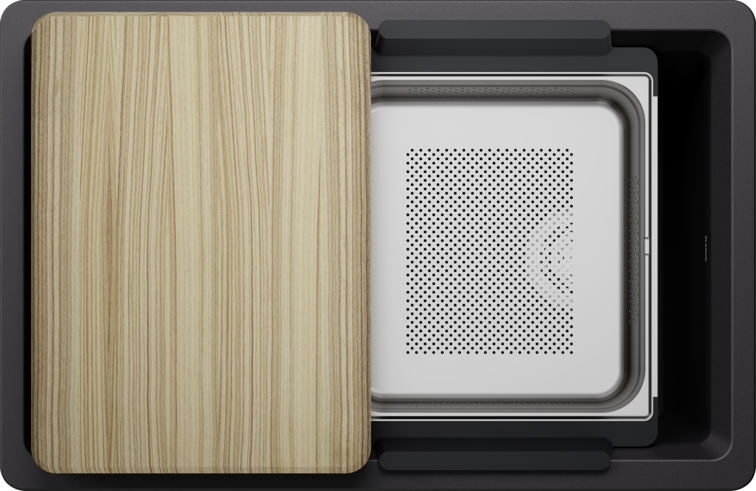 INTEOS 30 | SILGRANIT Coal Black - w/o pop-up waste, with