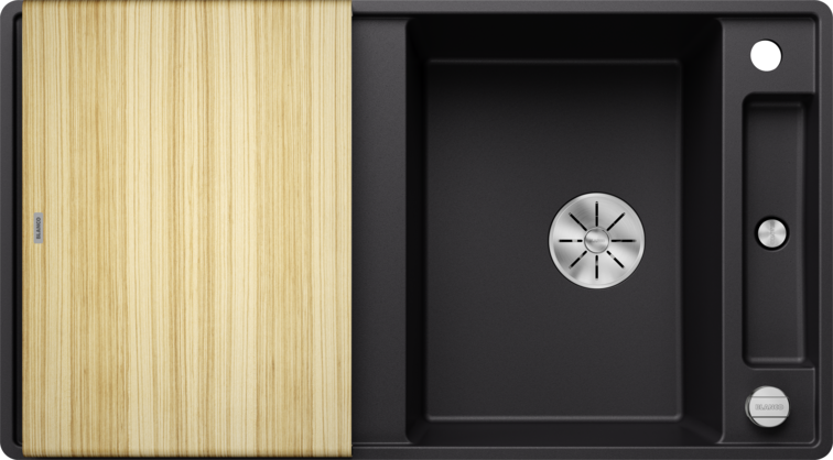 AXIA III 5 S-F | SILGRANIT black - incl. chopping board wood