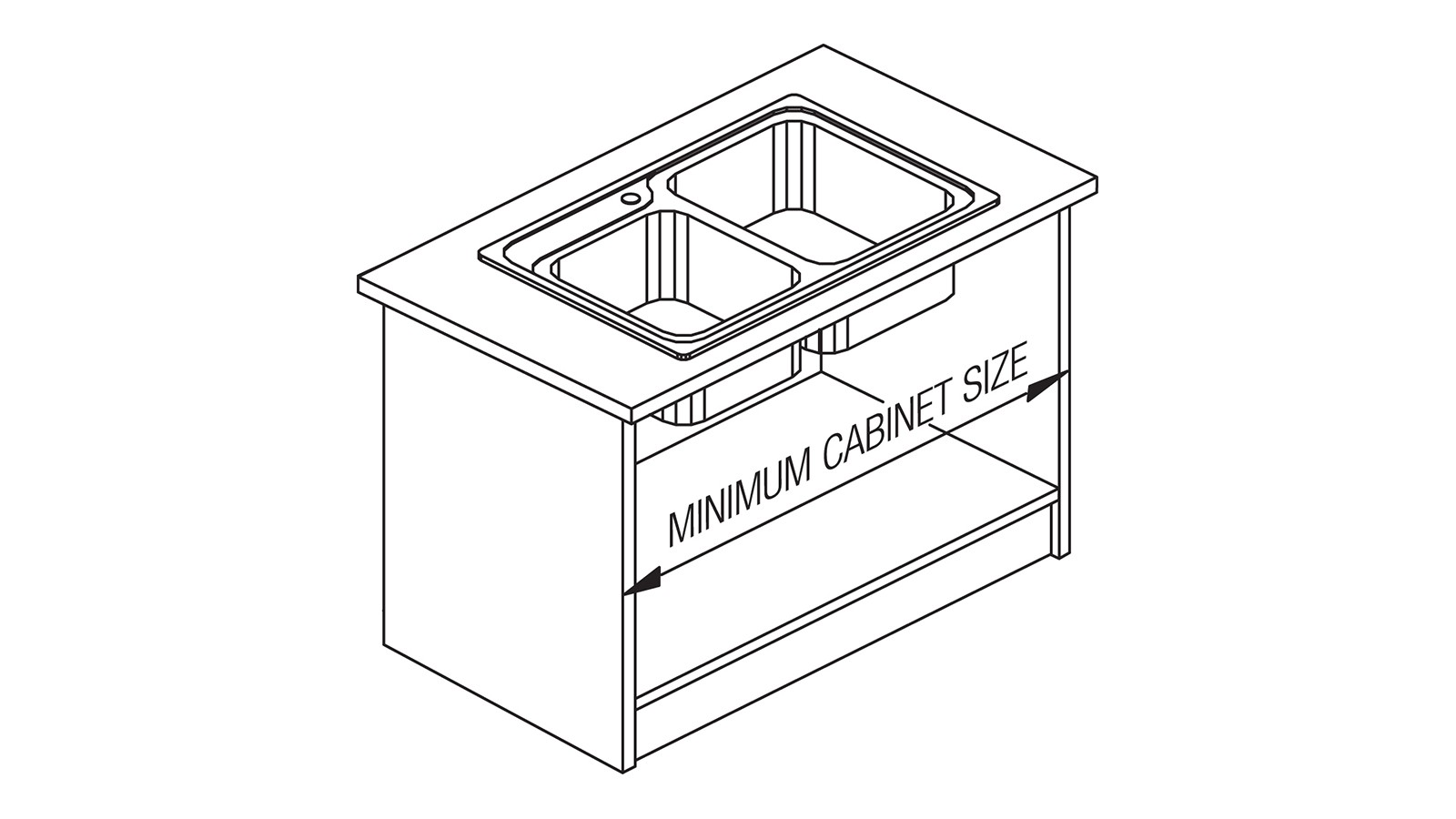 How To Choose Your Kitchen Sink Size BLANCO   Min Cab Size Cropped2 Image 1600w 900h 