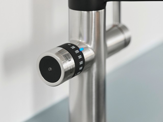 The EVOL-S Pro Soda mixer tap from BLANCO, with measuring cup function