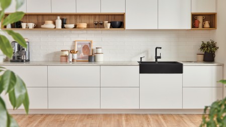 Flat-panel cabinets are a common feature of Scandinavian kitchen design
