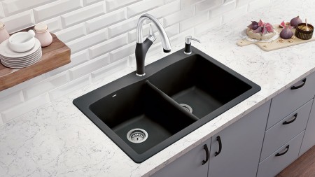 Drop-in kitchen sinks are the easiest to install and can be installed into any countertop material