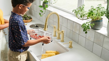 Kitchen Faucet with Double Handle