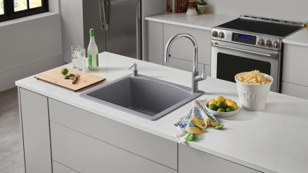Advantages of an undermount sink include superior ergonomics and easy cleaning
