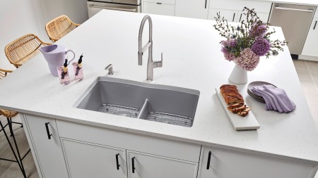 These sleek and easy-to-clean sink materials are perfect for modern kitchens.