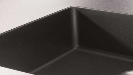 A subtle, straight-lined undermount sink