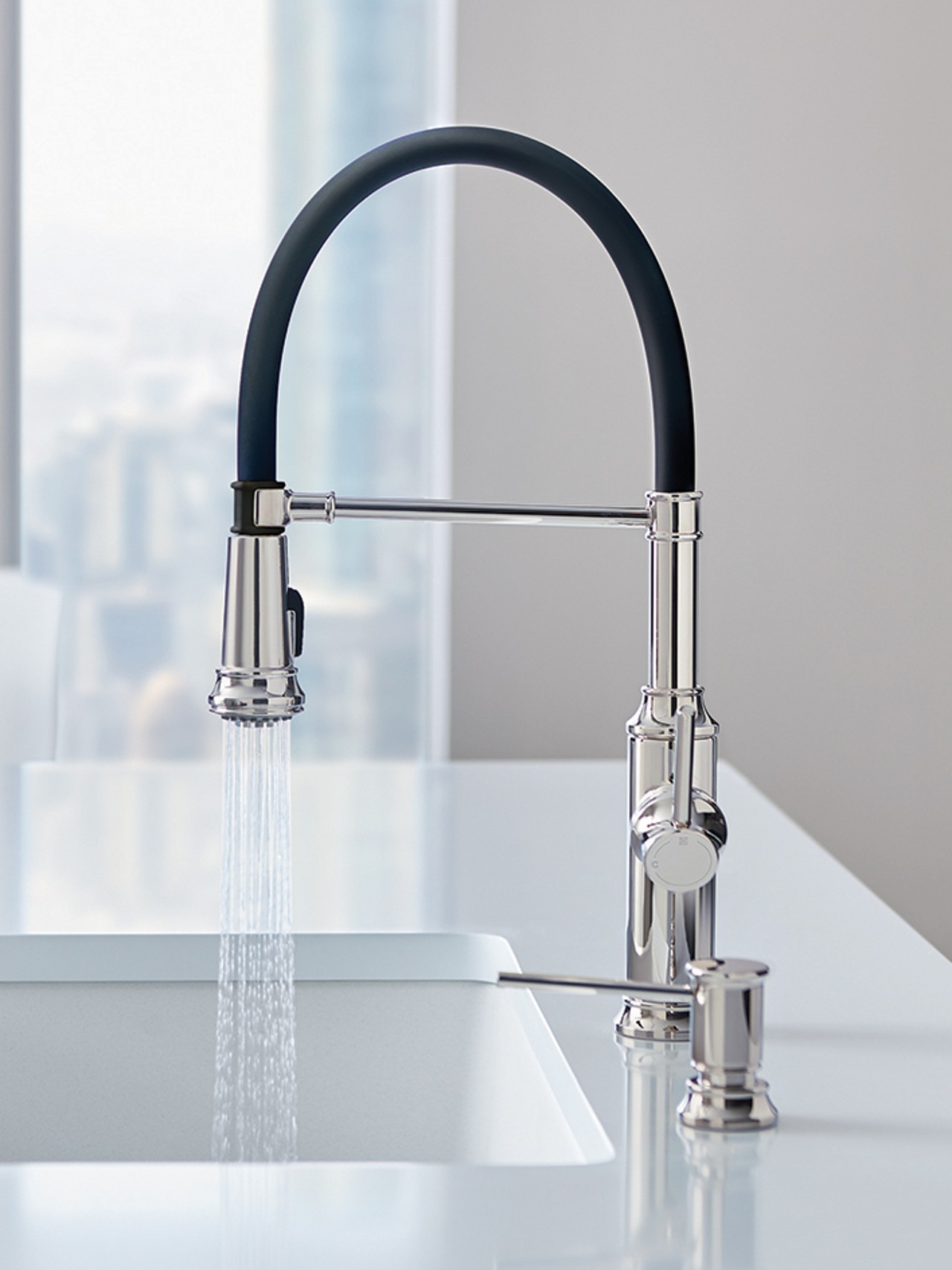 Semi Professional Chef Style Kitchen Faucets For Home BLANCO   401876 Ikon 33 Wh 442508 Empressa Semipro Ch 442516 Empressa Sd Bs Faucet Image 1280w 1707h 