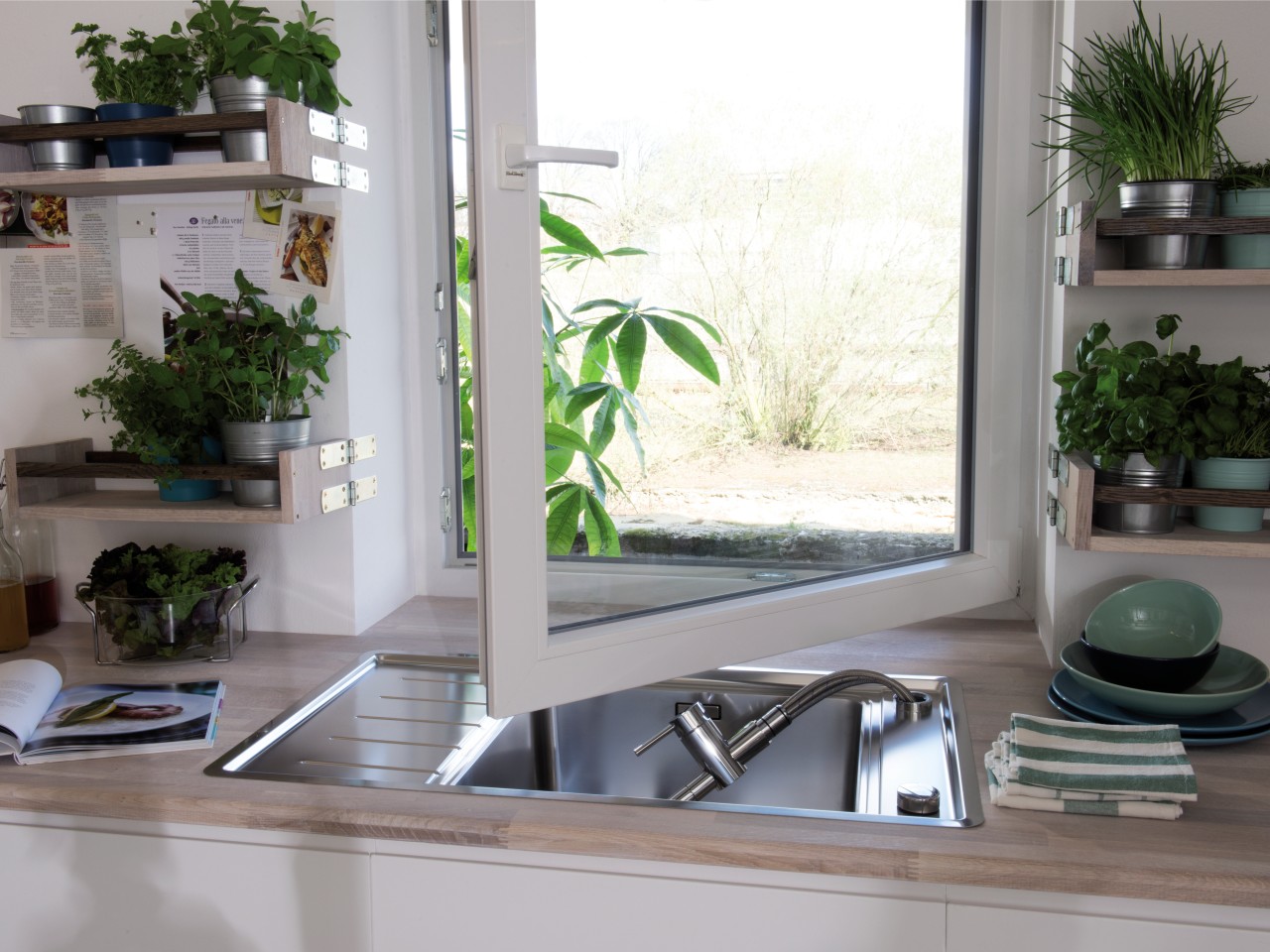 Vorfenster Armatur für Spülen mit Aussicht in der Küche | BLANCO