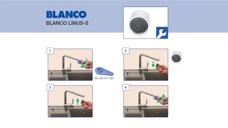 Austausch eines Strahlreglers bei BLANCO LINUS