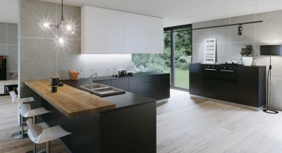 Concrete style in a modern kitchen