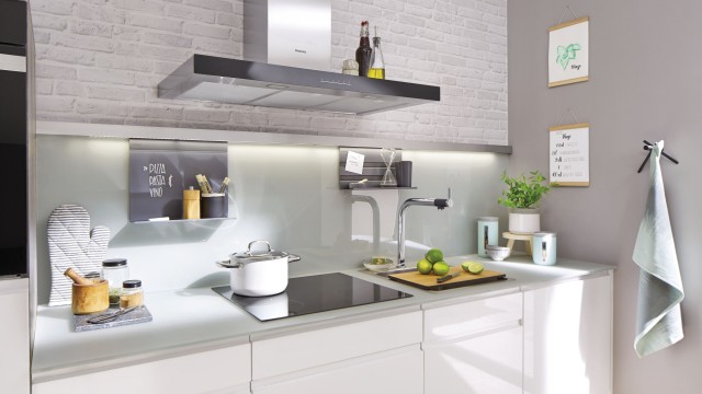 With little in the way of shelves or storage space, small kitchens need to be well planned.