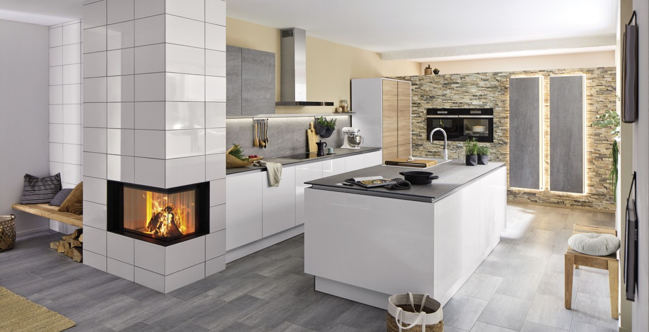 Kücheninseln stellen den idealen Übergang von Küche zu Wohnraum dar.