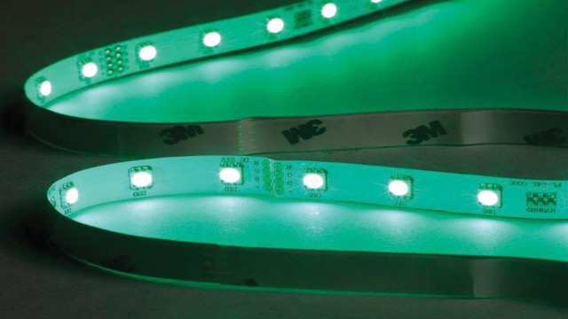 Green LED strip lighting