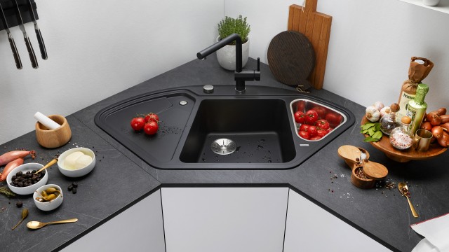 BLANCO corner sinks are miracles of compact design for small kitchens
