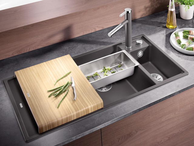 The stainless steel colander makes preparing vegetables a breeze