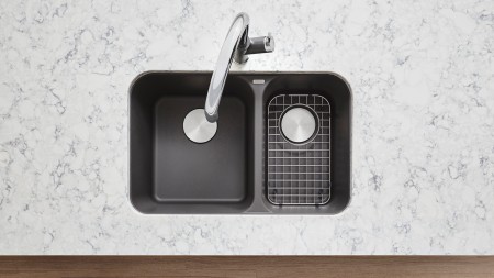VISION 1.5 - Offset Double Bowl Kitchen Sink in SILGRANIT