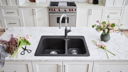 BLANCO VISION 1.5 - Drop-in Double Bowl Kitchen Sink in SILGRANIT Anthracite