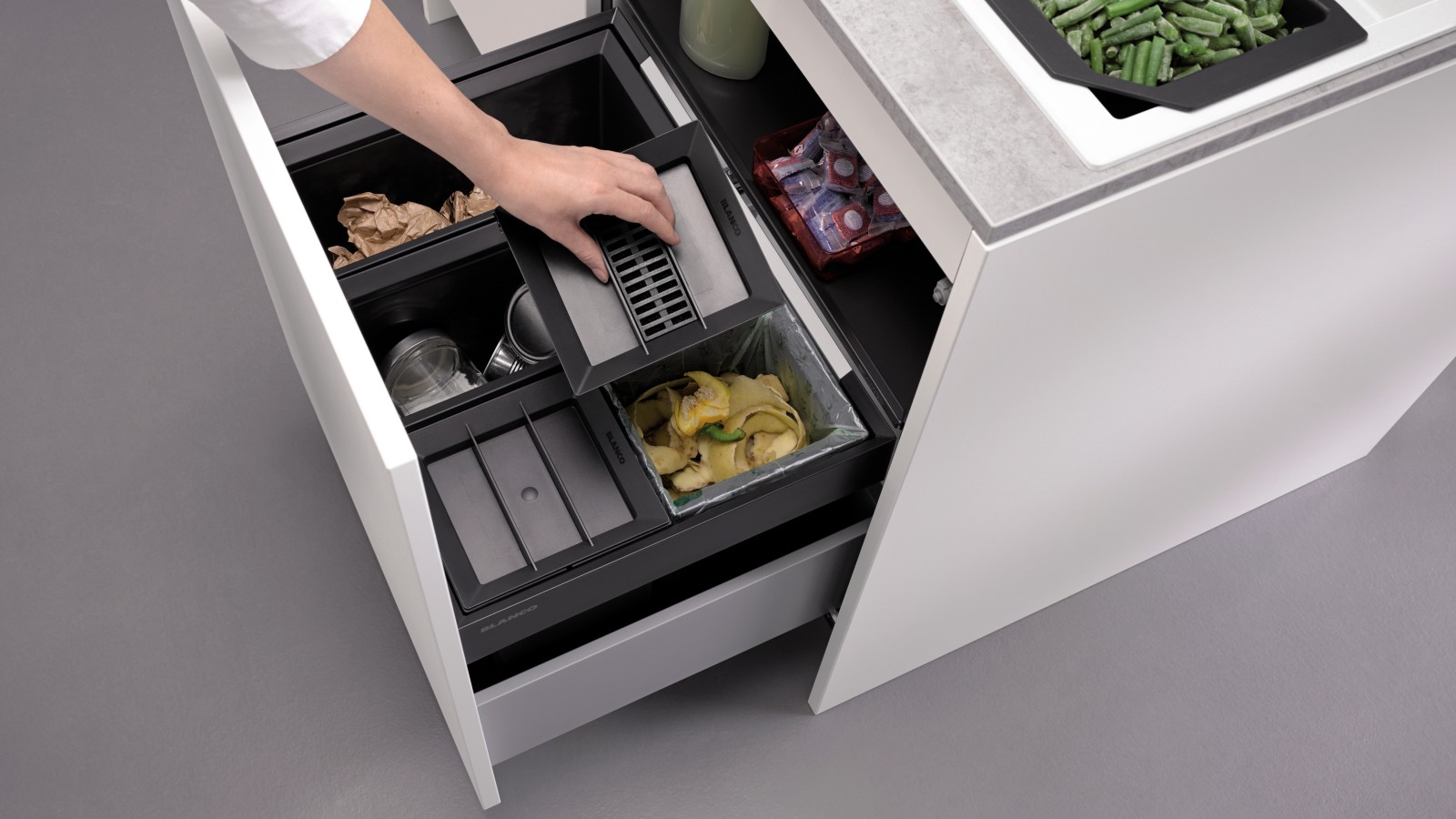 Integrated Kitchen Waste & Recycling Bins BLANCO