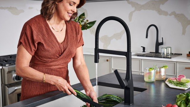 The BLANCO UNIT BLANCO   Rivana Kitchen Faucet Matte Black 1 Image 640w 360h 